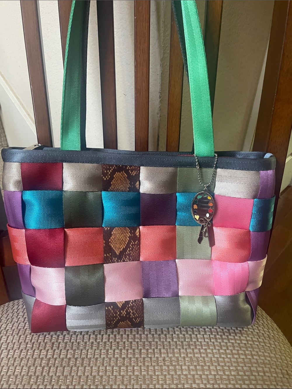 Harveys Pint By Number Colorblock Woven Large Tote - Multicolor